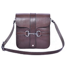 Brown Leather Large Snaffle Bit Shoulder Bag with gold-tone hardware.