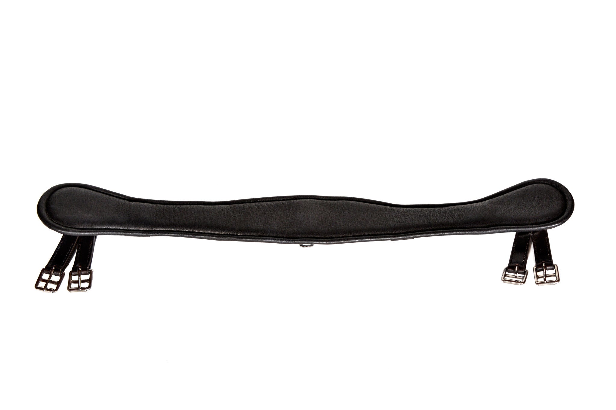  Underside view of Freedman's Stabil-Flex Girth, showing black padded leather and straps.