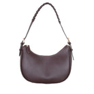 Dark brown Brett Bag with braided shoulder strap, shown on a white background.