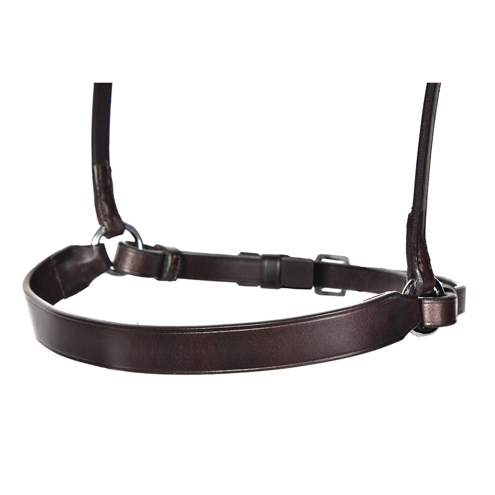 Close-up of Draw Tight Caveson: Leather Horse Training Equipment with Adjustable Straps and Buckles 