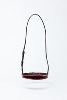  Freedman's Tapered Show Caveson, black/dark red turned edge with black dots.