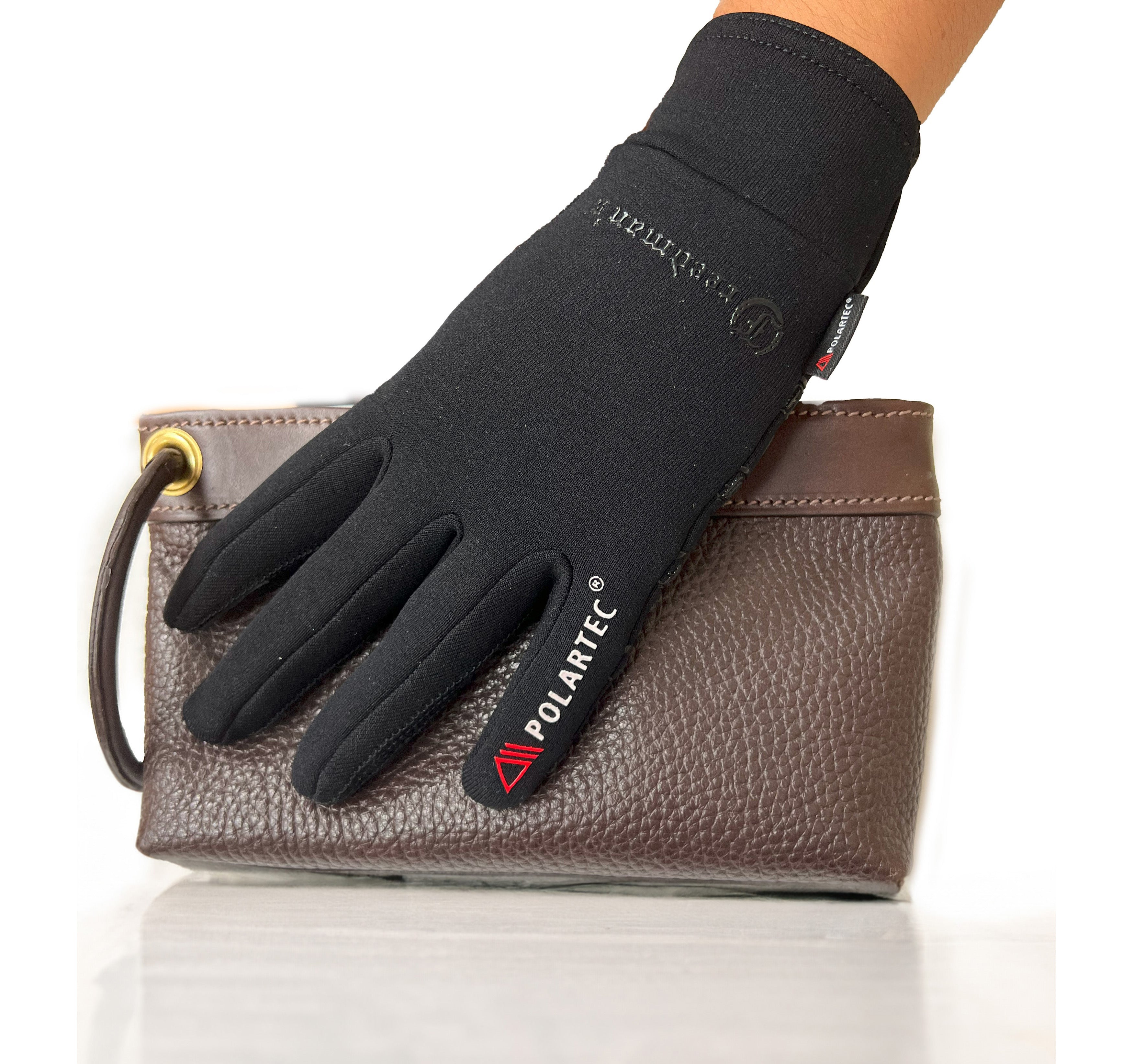 Freedman's Ladies' Polartec Winter Gloves, black, with logo detail