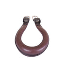ACTraining Crupper, designed for stabilizing saddles on horses, made of brown leather with adjustable buckles, laid flat on a white background.

