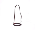  Close-up of an ACTraining Padded Draw Tight Caveson component, showing brown leather construction, buckles, stitching, and padding details, isolated on a white background.