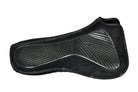 Black Acavallo gel/silicone and memory foam half pad with cut-back design and black eco fleece lining - side silo
