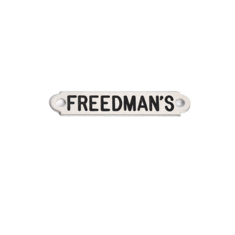 Chrome Bridle Plate with the brand name "FREEDMAN'S" in black lettering, shown on a white background.