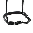 Freedman's Chin Bar Caveson: Black Leather Caveson with Adjustable Chin Strap and Buckles for Horse Training, Close-Up View