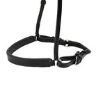 Freedman's Chin Bar Caveson: Black Leather Caveson with Adjustable Chin Strap and Buckles for Horse Training, Close-Up View