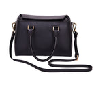 Freedman's Dormeuse Bag: Black Leather Handbag with Top Handle and Gold Hardware