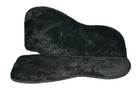 Black Acavallo gel/silicone and memory foam half pad with cut-back design and black eco fleece lining -  backside
