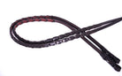 Inside Rubber Laced Reins: Leather Reins with Rubber Inside Grip, Laced Detailing, and Buckle Closures