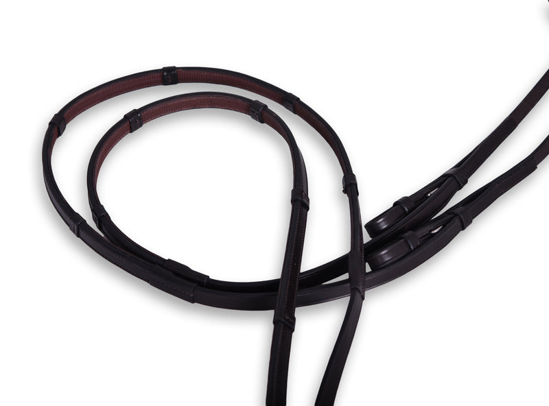 Inside Rubber Ratchet False Gag Snaffle Reins