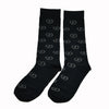 Pair of black Show Socks by Freedman's with repeating "F" logo pattern, displayed on a white background.