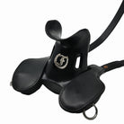 Freedman's M Pattern Crupper: Black Leather Crupper with Silver Freedman’s Brand Logo and Buckle Details