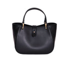 Black leather Mini Cabriolet Bag by Freedman's with top handle and gold-tone hardware.