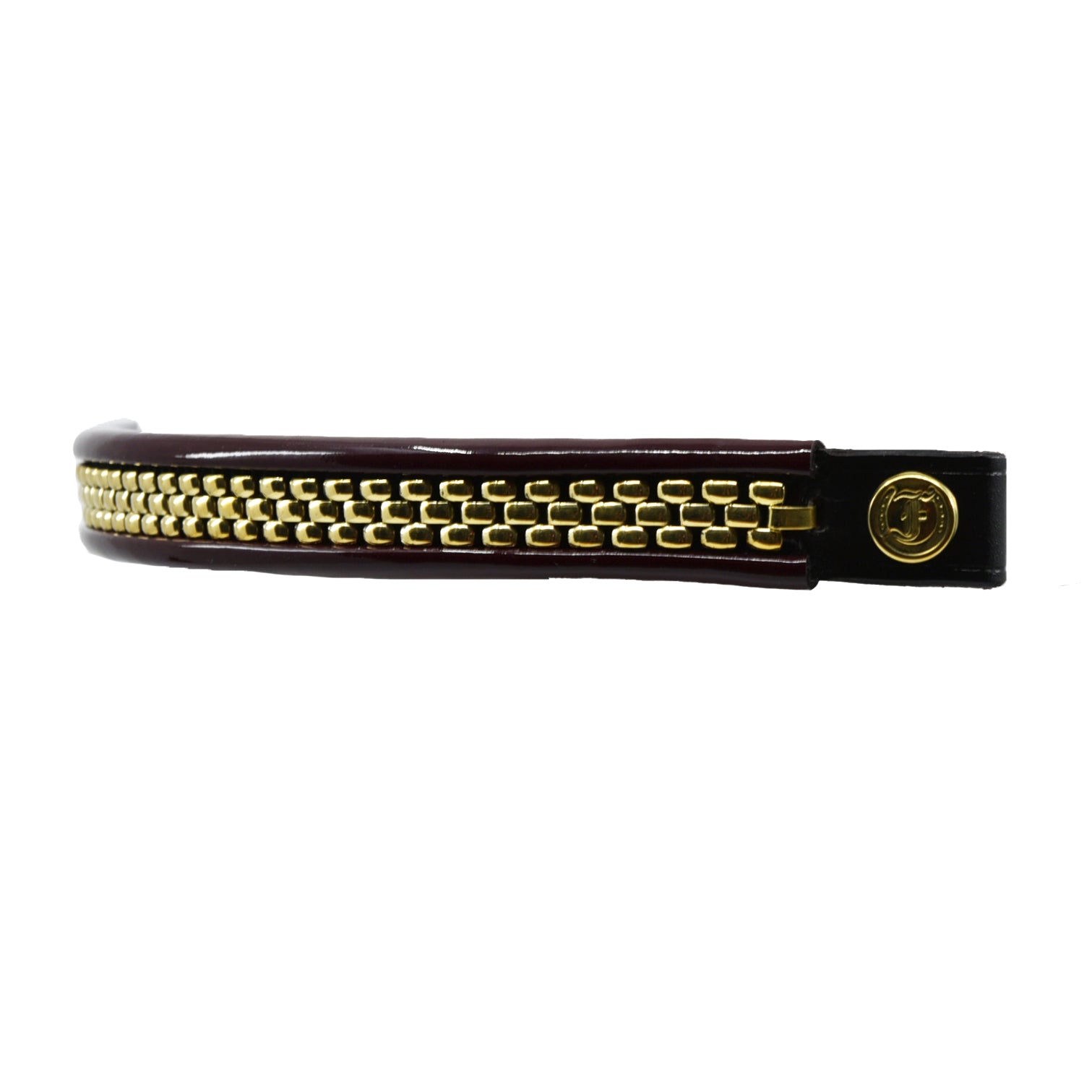Chain Browbands with Logo Button Ends