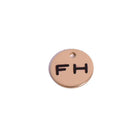 Round Tag with "FH" lettering, brass 
finish, displayed on a white background.



