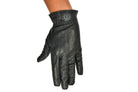 Kids' Riding Glove: Black Leather Glove with Freedman’s Logo Patch and Stitched Detailing, Single Glove