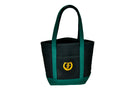 Casual Cotton Tote Bag: Freedman's Fitzroy Small Tote in Black with Green Accents and Gold Logo Embroidery 