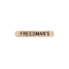 Freedman's Saddle Name Plate in brass with black lettering, displayed on a white background.


