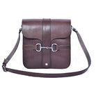 Brown Leather Large Snaffle Bit Shoulder Bag with gold-tone hardware.