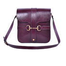 Violet Leather Large Snaffle Bit Shoulder Bag with gold-tone hardware.
