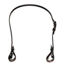 Brown leather Bradoon Strap/Snaffle on a white background.