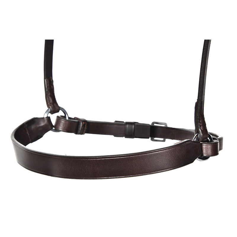 Close-up of Draw Tight Caveson: Leather Horse Training Equipment with Adjustable Straps and Buckles 