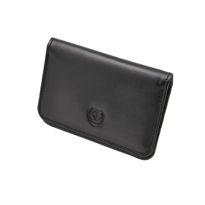 Freedman's Filp Wallet: Black Leather Wallet with Embossed Brand Logo and Stitching Detail